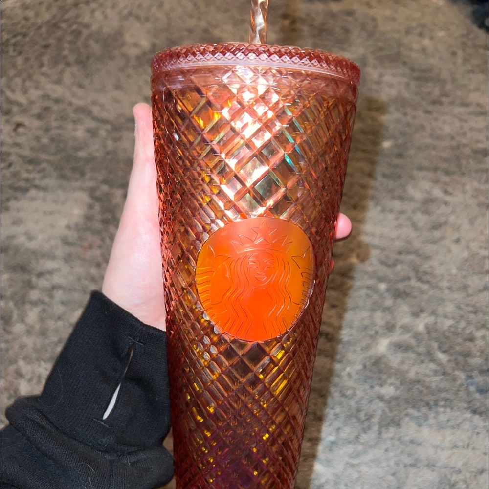 Starbucks rose golden crystal plastic tumbler